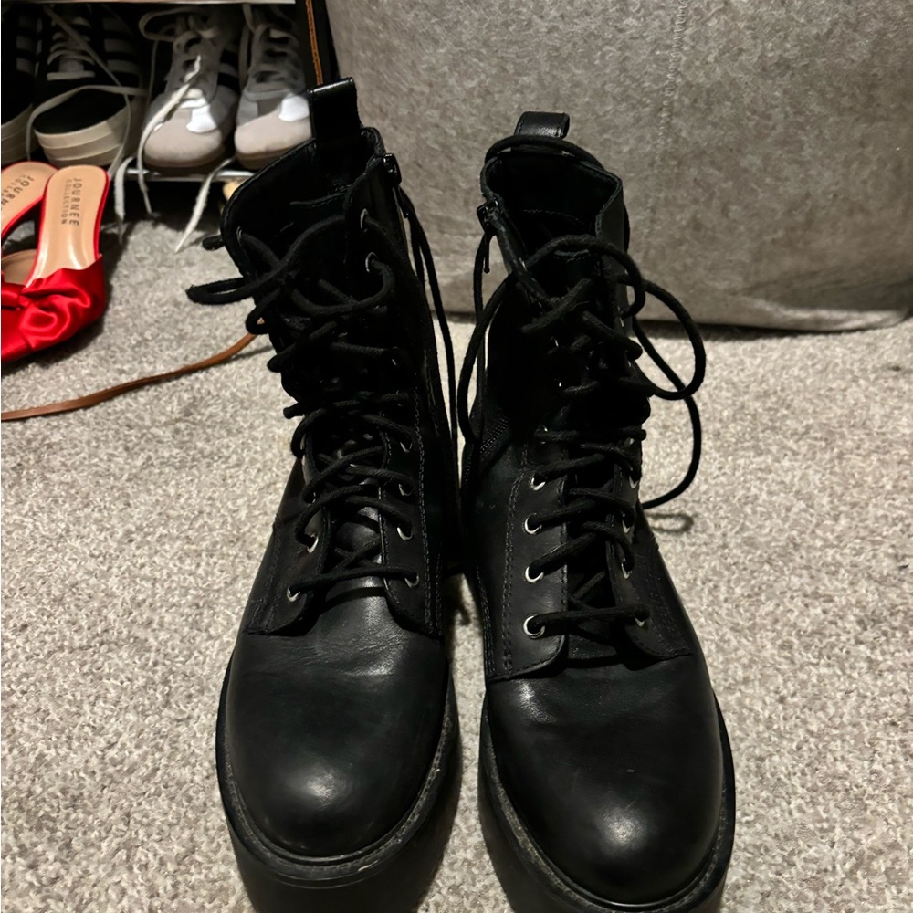 Steve Madden Leather Combat Boots